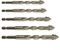 Lot de 5 forets triangulaires excentriques pour obtenir des trous lisses dans les carreaux de verre et autres substrats durs (6/6/8/10/12)