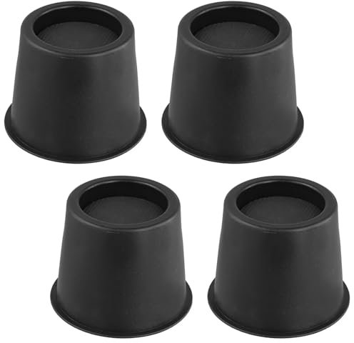 QWORK® Lot de 4 rehausseurs de lit Ronds de 10 cm, rehausseurs de Meubles Ronds Robustes, jusqu'à 990 kg, pour lit, canapé, Chaise de Bureau, réfrigérateur