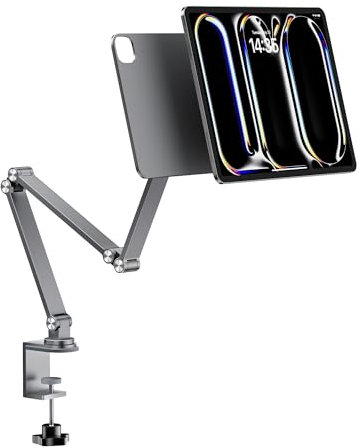 LULULOOK Magnetic Stand Only for iPad Pro 13 inch M4(2024)/13 M5(2025), Aluminum Alloy Arm Adjustable Tablet Stand for Kitchen Office Desk Stand Mount Clamp for iPad Pro 13'' M4/13 M5(2025)