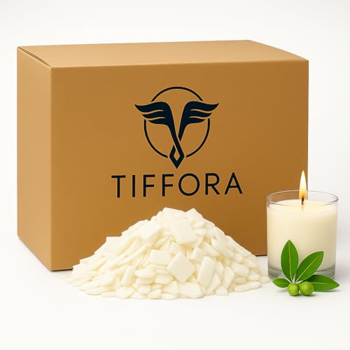 Tiffora Pure Soy Wax Flakes 100% Natural, 1kg to 20kg, Melting Point 48-50°C, for Candles, DIY Soaps & Melts (10, Kilograms)