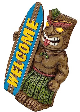 Garneck Tiki Gartenfigur Aus Harz – Bunte Tiki Statue Für Kreative Gartendeko - Ideal Als Tiki Figur Oder Tiki Deko Für Terrasse - Balkon Und Garten – Stilvolle Außendekoration Für Jeden