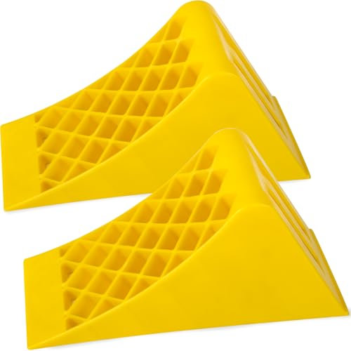 GAsupply 2 Stück Große Unterlegkeil aus Kunststoff mit Griff, Radkeil Bremskeil bis 5000KG ACHSLAST für PKW, Anhänger, Wohnwagen, Wohnmobil