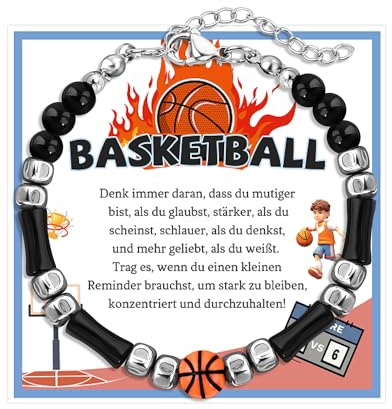 CheersLife Fussball Basketball Geschenke Jungs, Basketball Fussball Armband | Geschenk für Teenager Sohn Enkel Neffe Bruder zum Einschulung Schulanfang Geburtstag Weihnachten Abschluss
