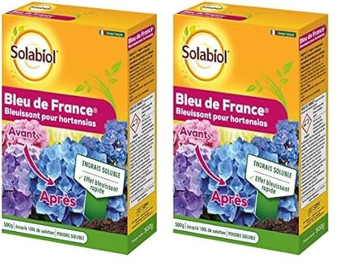 SOLABIOL Bleu De France, Hortensias Bleu, Effet Bleuissant Rapide, Fabriqué En France SOBLEU500 (Lot de 2)