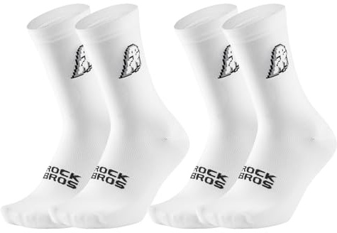 ROCKBROS Rennrad Socken Herren Damen, Atmungsaktive Fahrrad Socken für Radfahren, Laufen, Fitness, Training, Bequeme Radsocken mit Verstärkter Ferse & Rutschfestem Schaft