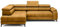 DomoHome Ecksofa Freistehend Mit Schlaffunktion Und Verstellbaren Kopfstützen, Chaiselongue, Linke Seite, 278×197×76/98 cm, Schlaffläche: 88×200 cm, Stoffbezug In Gold