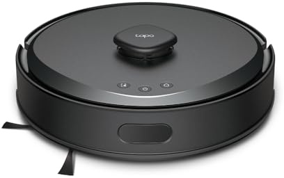 Tapo RV30 Max 5300Pa Hyper Suction Robot Vacuum Cleaner with Mop, Faster Mapping LiDAR+IMU Dual Navigation, Auto-Charging, Virtual Walls, Vacuum And Mop Combo Robotic Vacuums, Voice Control (Renewed)
