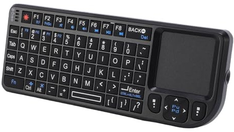 Fockety Clavier TV, 2.4GHz Wireless Bluetooth Keyboard Easy Media Control Touchpad Keyboard, USB Rechargeable Keyboard for PC Connected TV, Laptop, Tablet