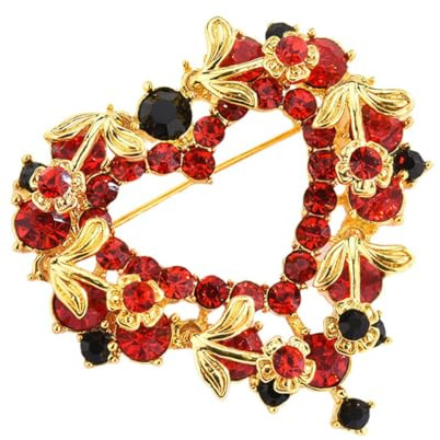 Hemobllo Épingle Cœur Aimant en Alliage et Cristaux, Accessoire Amusant et Décoratif pour Vêtements et Paquet, Design Simple et Élégant pour Femme, Protège les Vêtements du Glissement