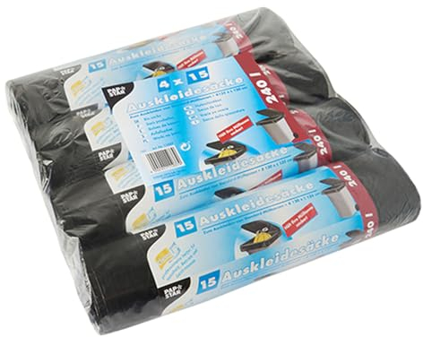 PAPSTAR 240 Auskleidesäcke für Mülltonnen 240 l 135x120cm schwarz