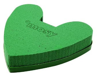 mosy Steckschaum-Deko-Herz, geschl., Wassersp., 15 cm, klein, Steckmasse, Tisch-Deko Hochzeit, Blumen-Gestecke, Muttertag, Valentinstag, Dekoration