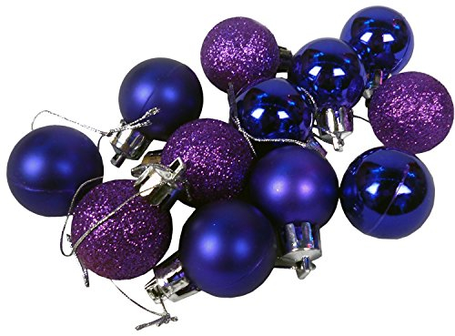 Toyland Satz von 12 PURPURROTER Weihnachten-Dekoration des Kitsches-30mm (DP101)