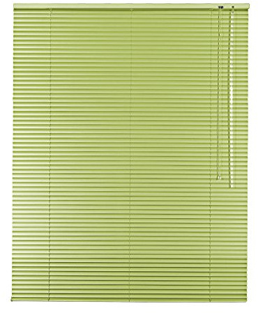 Hochwertige Klemmfix Aluminium Jalousie Rollo Alu Jalousette 100 x 160 cm / 100x160 cm in Farbe limone/apfelgrün inkl. 2 Stück Klemmträger/Klemmhalter Träger - Bedienseite rechts // Fensterjalousie Klemmjalousie Easy&Fix montiert