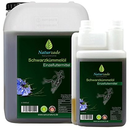 Naturzade Schwarzkümmelöl Einzelfuttermittel Pferde/Hunde, 4 Liter, kaltgepresst, direkt vom Hersteller