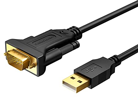 CableCreation - Adaptador USB a RS232, 3 pies, chapado en oro, USB 2.0 a RS232 macho DB9, cable convertidor serial con chipset PL2303 para Windows 10, 8.1, 8, 7, Vista, XP, 2000, Linux y Mac OS X 10.6