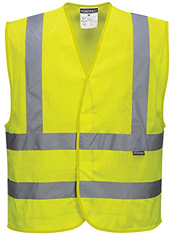 Portwest Warnschutzweste mit Schulterband und doppeltem Bauchband, Größe: 4X/5X, Farbe: Gelb, C370YER4X/5X