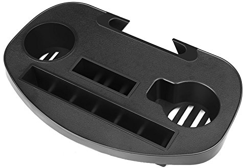 Flexzion Porte-gobelet Universel à Clipser sur Le côté pour Chaise de Salon, de Jardin Zéro Gravité, transat, Plage ? Plateau latéral Accessoire avec Fente pour iPhone/iPad ou collation (Large)