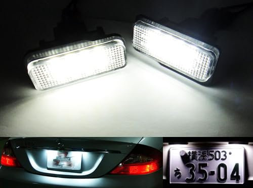 RZG 2x LED Kennzeichenbeleuchtung Weiß Canbus für MB W211 S211 E-Klasse S203 W219 CLS R171 SLK Model S