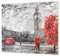 Couvre-cuisinière à induction – Planche de cuisine en verre trempé – Couvre-plaques de cuisson – UNE PIÈCE (60x52 cm) ou DEUX PIÈCES (30x52 cm chacune); D13 Série D'art: Big Ben rouge