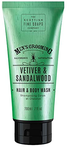 Scottish Fine Soaps - Men's Grooming Vetiver & Sandalwood Hair & Body Wash - 200ml