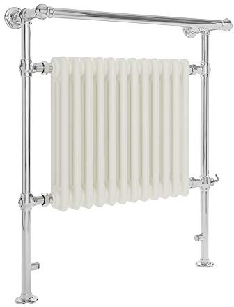MILANO 800W Chrome Cast Iron Electric Overhanging Heated Towel Rail 930x790