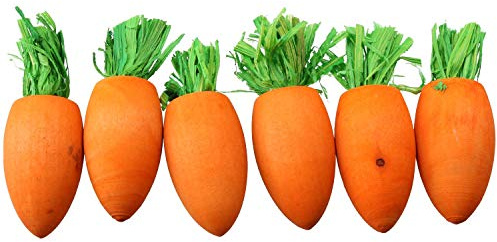Small Aniamls Boredom Breaker Mini Woodies Carrots Vegetable Toys 6pk