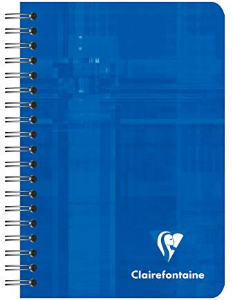 Clairefontaine 8500C - Packung mit 5 Notizbücher mit Spiralbindung, 9 x 14 cm, blanko, 90 g, 90 Blatt, farbig sortiert, 1 Pack
