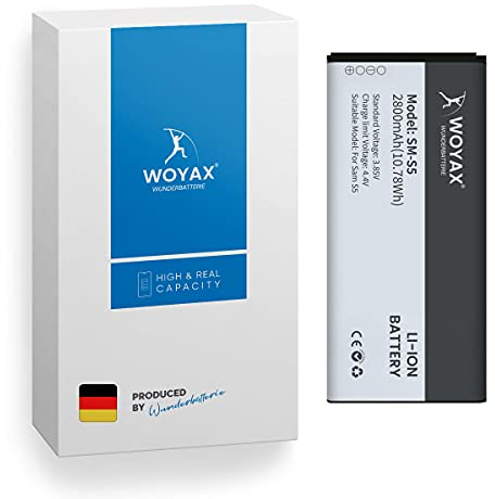 Woyax Wunderbatterie® Akku für Samsung Galaxy S5, Ersatzakku für einfachen Austausch mit Anleitung bei defekter Batterie I9600/ G900/ EB-BG900BBC