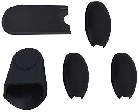Jiayouy 5Pcs Sax Accessories Kit Thumb Rest Cushion Mouthpiece Cap Palm Key Risers Pads for Alto Soprano Tenor Sax Black