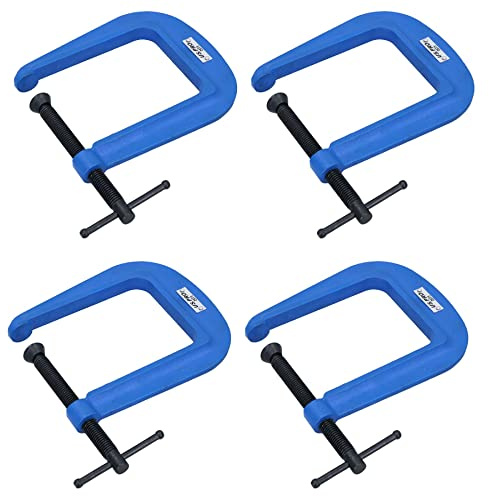 3” (75mm) Deep Throat (4-1/2) G Clamp Grip Holder Clamp Vice Clamping 4 Pack