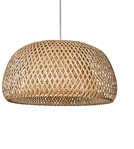 MiniSun | Modern Natural Bamboo Lattice Domed Lampshade | Pendant Lights, Home Décor & Improvement Essential | 465cm Shade Width
