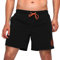 MEILONGER Maillots de Bain pour Hommes, Plage à séchage Rapide Planche de Natation Shorts Maille Doublure et Poches Maillots de Bain(Noir,L)