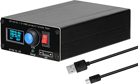 Sunydog Baugger ATU-100-0A 1,8-55MHz Mini automatischer Antennentuner 0,91 Zoll OLED Display Aluminiumlegierung Außengehäuse mit 1800mAh Akku, Multicolor