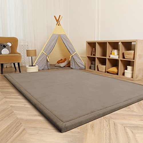Paco Home Teppich Kinderzimmer Kinderteppich Baby Spielteppich Krabbeldecke Krabbelmatte Weich rutschfest Jungen Mädchen Deko, Grösse:200x280 cm, Farbe:Beige