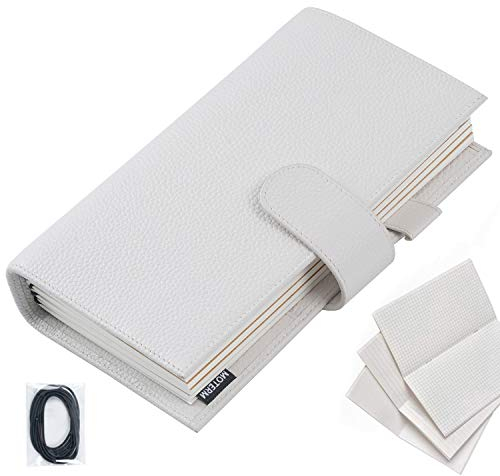 Moterm Companion Traveler's Notizbuch Cover - Verbessertes Design mit Rückentasche (Standard Größe, Kiesel-Creme)
