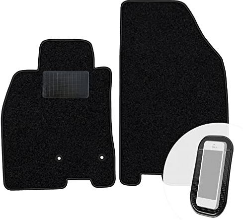 moto-MOLTICO Vorne Fußmatten Auto Velours Autoteppiche Schwarz Automatten Set 2-teilig passend für Renault Megane III 2008-2015