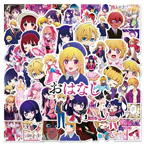 Oshi no Ko Anime und Coole Aufkleber 50 Stück | Aufkleber für Erwachsene, Auto, Laptop, Wasserflaschen, Aufkleber für Teenager, niedliche Aufkleber