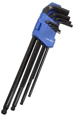 US PRO Tools 9 PC Extra Long Ball End Allen Hex Key Set Metric 1.5-10mm 1628