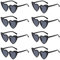 ZEIEYA Herz Sonnenbrille für Damen, 8 Stück Vintage Herzform Brille Herz Sonnenbrille 90er Jahre Hippie Brille Partybrille, JGA Brille Team Brille für Party, Halloween, Weihnachten, Hochzeit