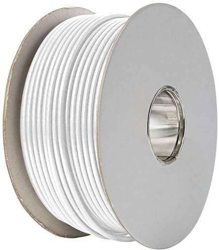 Cavo coassiale RG6 per satellitare digitale e antenna, 100 m, doppia schermatura, per ricezione HD, Ultra HD e 4K, colore: Bianco