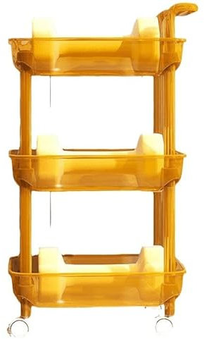 Aufbewahrungswagen Rollwagen Mit Griff Für Badezimmer, Büro, Balkon, Wohnzimmer (Color : Brass, Size : 3tier)