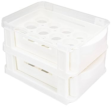 Samnuerly Huevera para cajón de refrigerador, Caja de Almacenamiento de Huevos Frescos, Reutilizable, apilable, de Gran Capacidad, contenedor de Huevos de Cocina para Armario de encimera