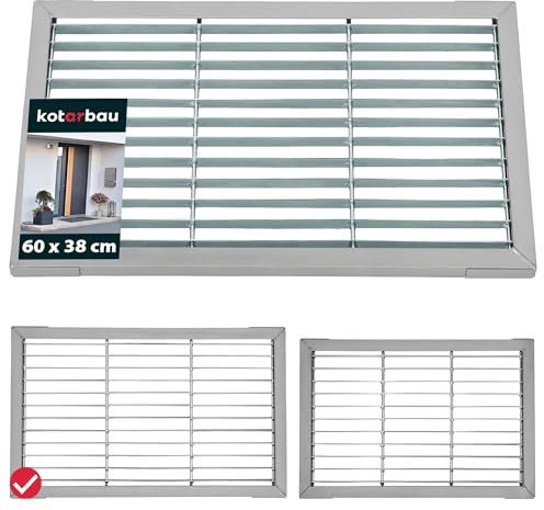 KOTARBAU® Abtreter Fußmatte Außen 60x40 cm aus Verzinkt Metall Eingangsmatte Fussmatte Innen Fußmatten Aussen Haustürmatte Türmatte Fussmatten Haustür Schmutzfangmatte Fußabtreter Außen Fussabstreifer