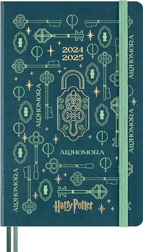 Moleskine Wizarding World Harry Potter Spells Kollektion Alhomora Weekly Planner, 18-Monats Linierter Wochenplaner, Phosphoreszierender Fester Einband, Großformat 13 x 21 cm