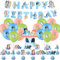 Bule 32PCS Blue Birthday Party Decoration - Kids Birthday Banner, Balloons, Cake Topper, Dog Decorations for Girls & Boys Parties