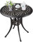 Yaheetech Table de Jardin Ronde Design Vintage en Aluminium avec Trou pour Parasol Patins Réglables Table de Bistrot Extérieur Diamètre 78 cm pour Patio Piscine Terrasse Fête Bronze
