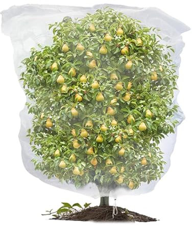 Gartennetz – Vogelnetz, Insektennetz für Gemüse, Obst, Bäume, Netz, feines Netz mit Kordelzug, Pflanzenabdeckung, Schutz für Blumensträucher und Gartenprodukte (120 x 140 cm)