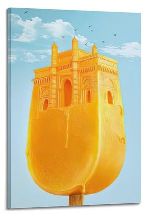 YQXTRB Essen-Poster, kreatives Poster, Eis am Stiel, dekoratives Gemälde, Leinwand, Wandposter und Kunstdruck, modernes Familienschlafzimmer, Dekor-Poster, 40 x 60 cm