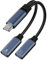 Dual USB C Headphone Jack Adapter, 2 in 1 Type C Audio and Charger Adapter, USB C Splitter with PD 60W Fast Charging Compatible with iPhone 16/15, Samsung Galaxy, iPad Pro and More Type C Devices