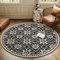 Nyescasa Runder Vintage Boho Teppich - Waschbar, Rutschfest, Mandala Bedruckt, 80cm - Weich, Modern für Wohnzimmer, Schlafzimmer, Esszimmer, Küche Innen